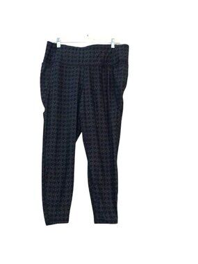 Livvi Plus Size 18/20 Black & Gray Houndstooth Print Stretch Leggings